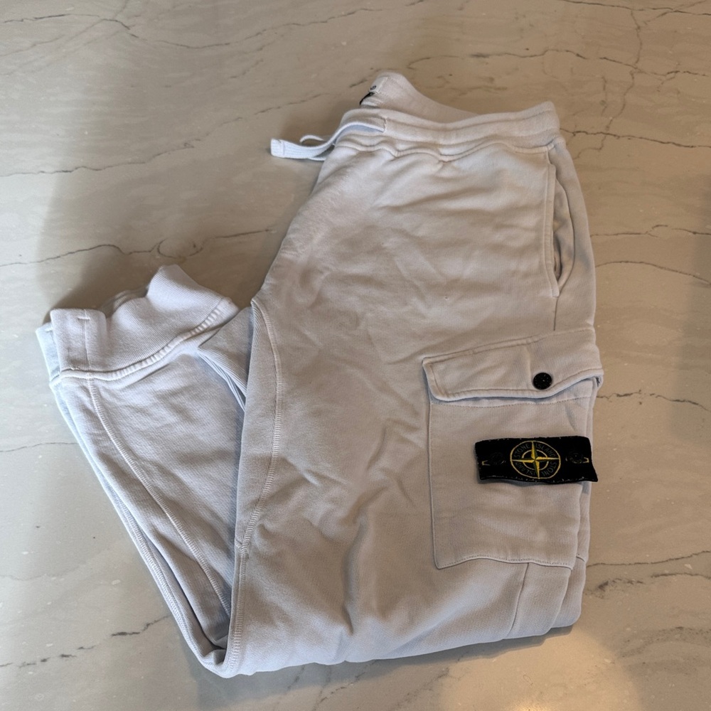 Stone Island Men's White Jogger Pants